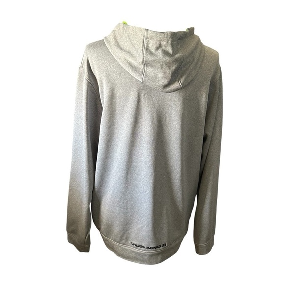 Under Armour Logo Front Gray and Lime Green Hoodie Sz Lrg - Picture 4 of 14